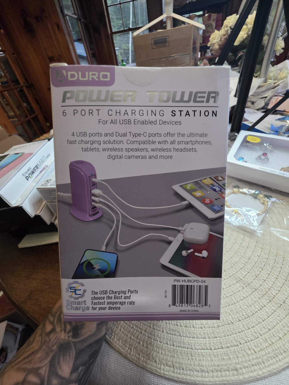 ADURO Power Tower 6-Port USB Charging Station - Purple - Picture 3 of 4